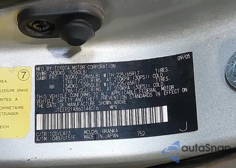 2006 Toyota Highlander Limited V6 z USA, uszkodzony, nr VIN JTEEP21A860144016